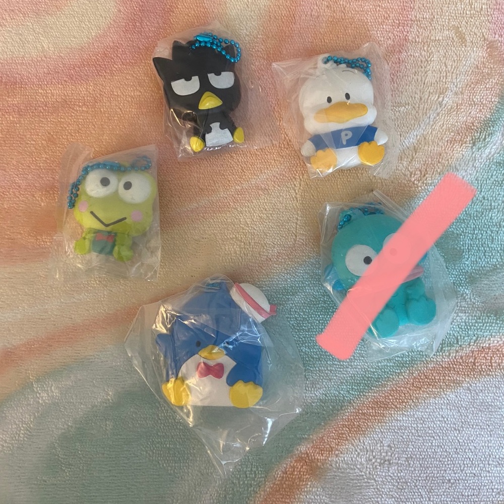 Sanrio Hapidanbui Charms Keroppi Badtz Maru Pekkle Hangyodon Tuxedo Sam